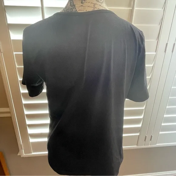 Black Tee with Yellow Cat Pocket Design - Picture 3 of 3